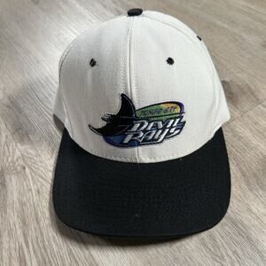 Vintage American Needle Tampa Bay Devils Rays Hat‎ Snapback MLB White Wool USA